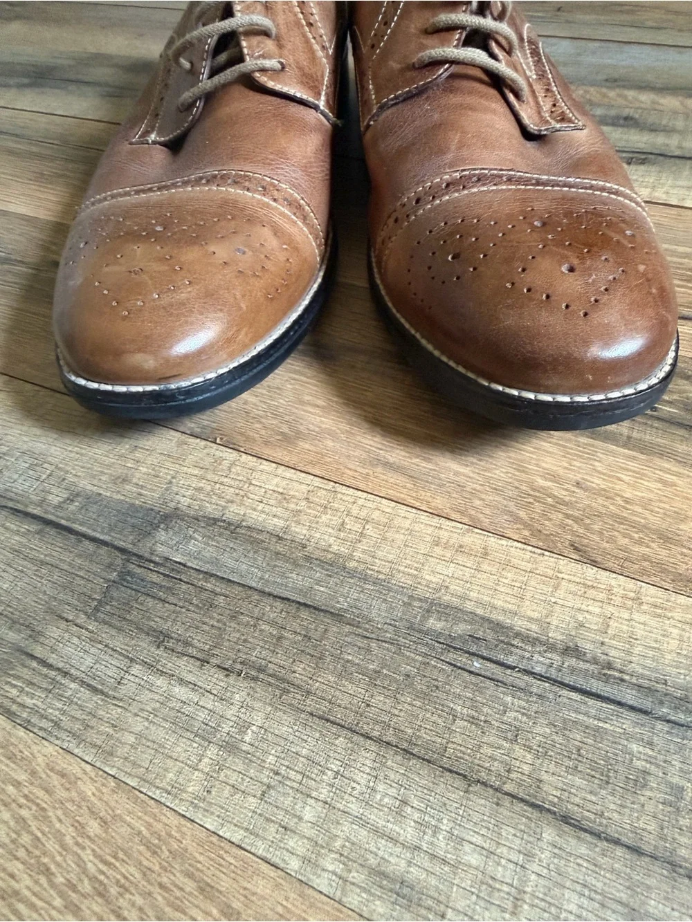 Standro Tan Leather Dress Shoes made in Brazil comfort soft and gel